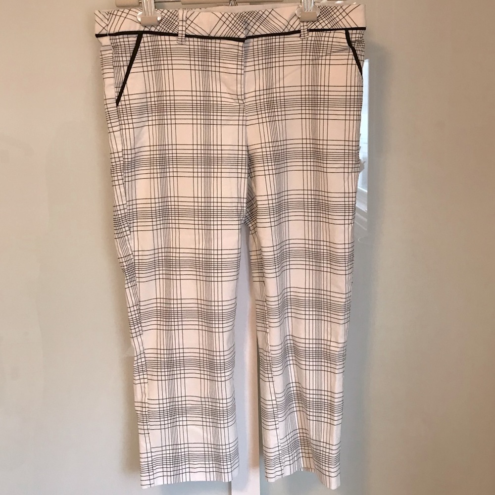 My Michelle Black/White Plaid Capris Pants